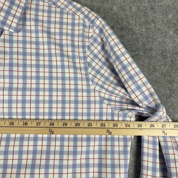 Mizzen Main Leeward Shirt Mens XL Plaid Trim Fit Button Up Performance Career - Picture 7 of 13